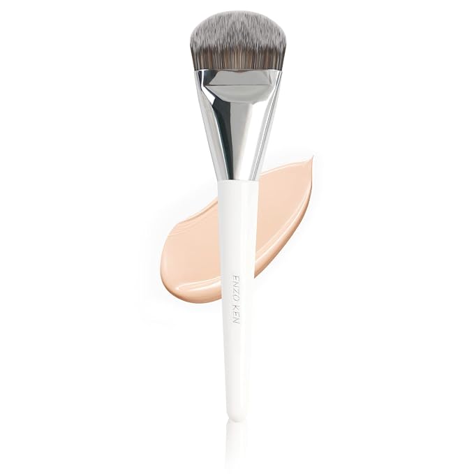 Liquid Foundation Brush, Flat Foundation Brush for Liquid Makeup, Make up Brush for Liquid Foundation, Flat Makeup Brush for Foundation, Makeup Brushes Foundation - White, 820
