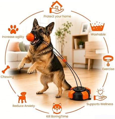 Interactive Suction Cup Tug of War Dog Pull Toys for Medium and Large Dogs, Chew & Puppy Teething Puzzle Toy Ball, Mental Enrichment Toy for Aggressive Chewers to Keeps Dogs Busy