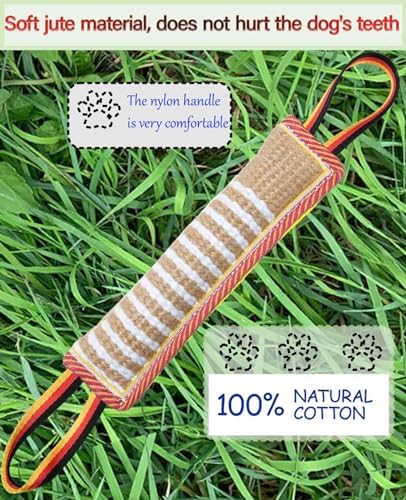 Clysoru Dog Tug Toy Tough Jute Bite Pillow Lasting Training Equipment Puppy to Large Dogs Interactive for Large and Small
