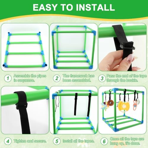Puppy Play Gym with 8 Hanging Interactive Toys & 4 Suction Cups