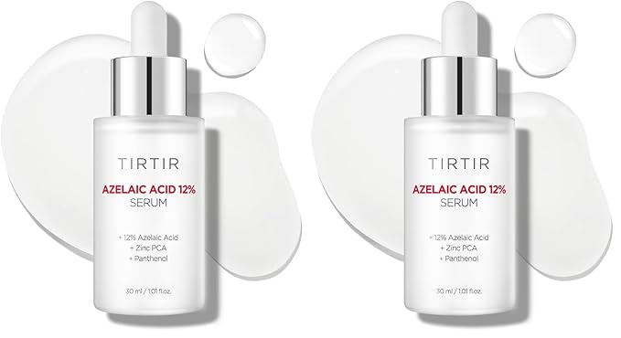 TIRTIR Azelaic Acid 12% Serum for Blemish-Prone Skin - Lightweight Hydrating Formula with Zinc PCA & Hyal-ZIP, Non-Comedogenic, Fragrance-Free, 30ml / 1.01 Fl Oz (Pack of 2)