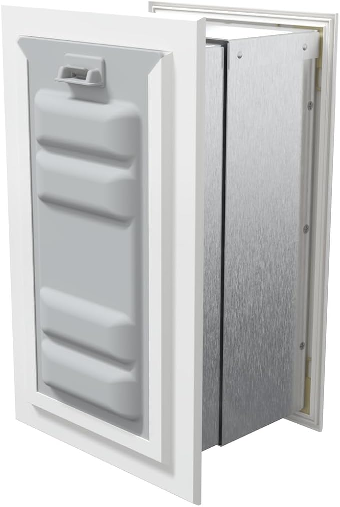 Endura Flap Single Flap Pet Door for Thick Walls | Deep Wall Design up to 13" Thick | Insulating Dual-Layer Flap & Durable Aluminum Frame | Includes Locking Cover | White, Small, Single Flap