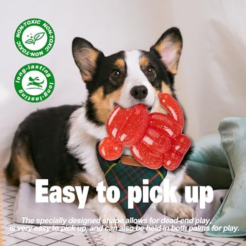Monkey Dog Chew Toy, Indestructible Dog Rubber Toy for Medium & Large Dogs, Tough No Stuffing Puzzle Toy, Anxiety Relief & Dental Care, Interactive Cognitive Toy, 4.92inch (RED)