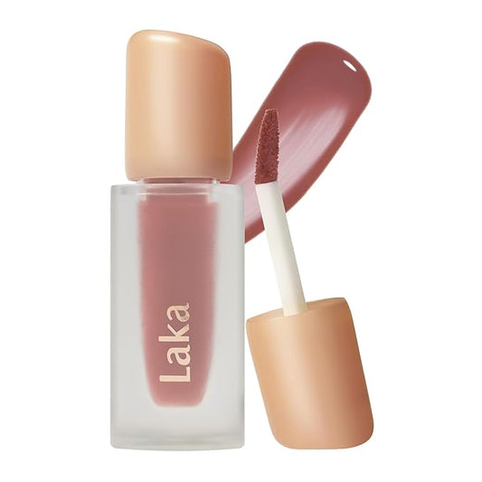 Laka Fruity Glam Tint, 4.5g/0.15oz, Glowing Lip Stain with Wide Color Spectrum, Hydrating & Lightweight Texture, Buildable Color, Non-Sticky, Vegan, K-Beauty (#143 Brulee)
