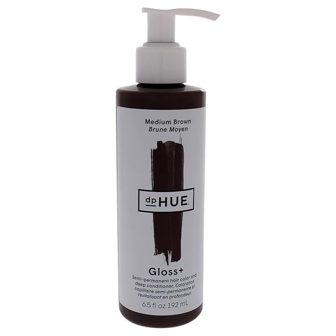 dpHUE Gloss+ Medium Brown Semi-Permanent Hair Color & Conditioner, Color Boost with Healthy Shine - Deep Conditioning Treatment - No Peroxide, Ammonia or Mixing - Gluten-Free, Vegan 6.49 Fl Oz (Pack of 1)