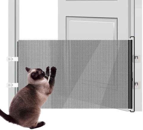 Retractable Pet Safety Gate Barrier, Adjustable Pet Security Gate for Stair