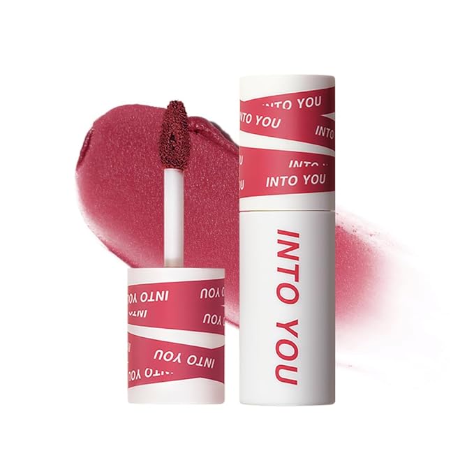 INTO YOU Matte Lipstick for Women, Matte Red Lipstick Long Lasting, Multi-Purpose for Lips and Cheek, Non-Stick Cup Not Fade Lip Stain Makeup Cosmetics Official Directly (EM04)