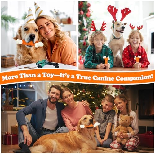 Kseroo Indestructible Dog Toys for Aggressive Chewers: Peanut Butter Flavored Hard Nylon Bone Chew Toys, Tough Dog Chew Toys for Large Dogs, Dog Toys to Keep Them Busy for Medium Large Breed, Orange