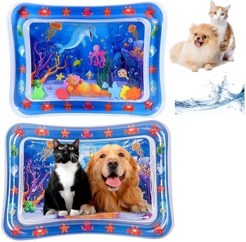 2 Pieces Upgraded Thickened Cat Water Mat,Interactive Cat Toy for Indoor Cats to Exercise