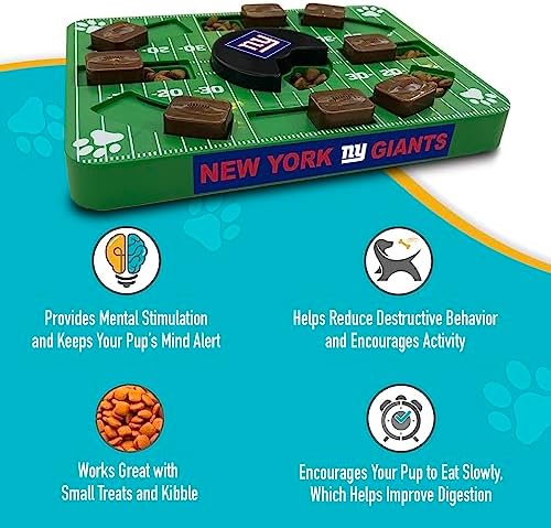 Pets First NFL New York Giants Puzzle Toy - Interactive Dog Treat Puzzle