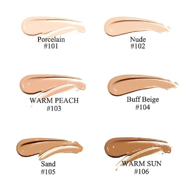 2 Pack PHOERA Foundation,Matte Oil Control Concealer Cream,PHOERA Long Lasting Waterproof Matte Liquid Foundation for Women Girls (103 Warm Peach +104 Buff Beige)