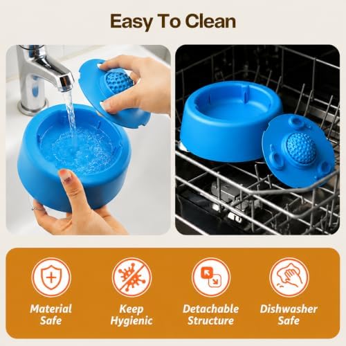 Senneny Slow Feeder Dog Licking Bowl with Rolling Ball,Slow Feeder with 3-Suction Base for Liquid Treats,Non-Slip Interactive Dog Enrichment Toy for Boredom Relief, BPA-Free for Various Dog Breeds