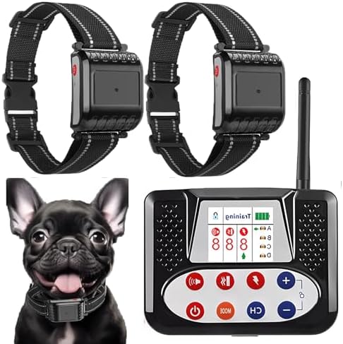 Wireless Dog Fence, 2024 Electric Dog Fence Remote Training Collar, Waterproof Rechargeable, Vibrate/Shock Dog Boundary Containment System, Adjustable Range, Safe Effective, for All Dogs,for2dogs
