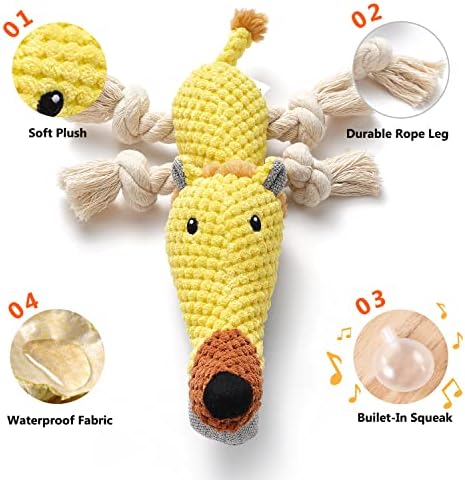 Sedioso Dog Toys, Dog Plush Toy for Large Breed, Cute Squeaky Dogs Toy with Crinkle Paper, Puppy Stuffed Animal Chew Toys for Small, Middle, Large Breed (Lion)