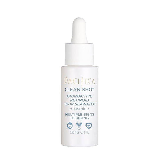 Face Serum by Pacifica - Clean Shot Granactive Retinoid 5% Solution – Anti-Aging Facial Serum with Advanced Retinoid Complex for Fine Lines & Smoother Texture, Vegan & Cruelty-Free, 0.8 Oz