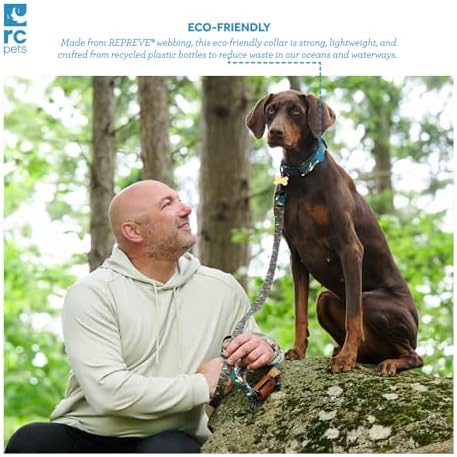 RC Pets Eco Clip Collar | Adjustable, Durable, Earth-Friendly | Small, 3/4-Inch, Trail Badges