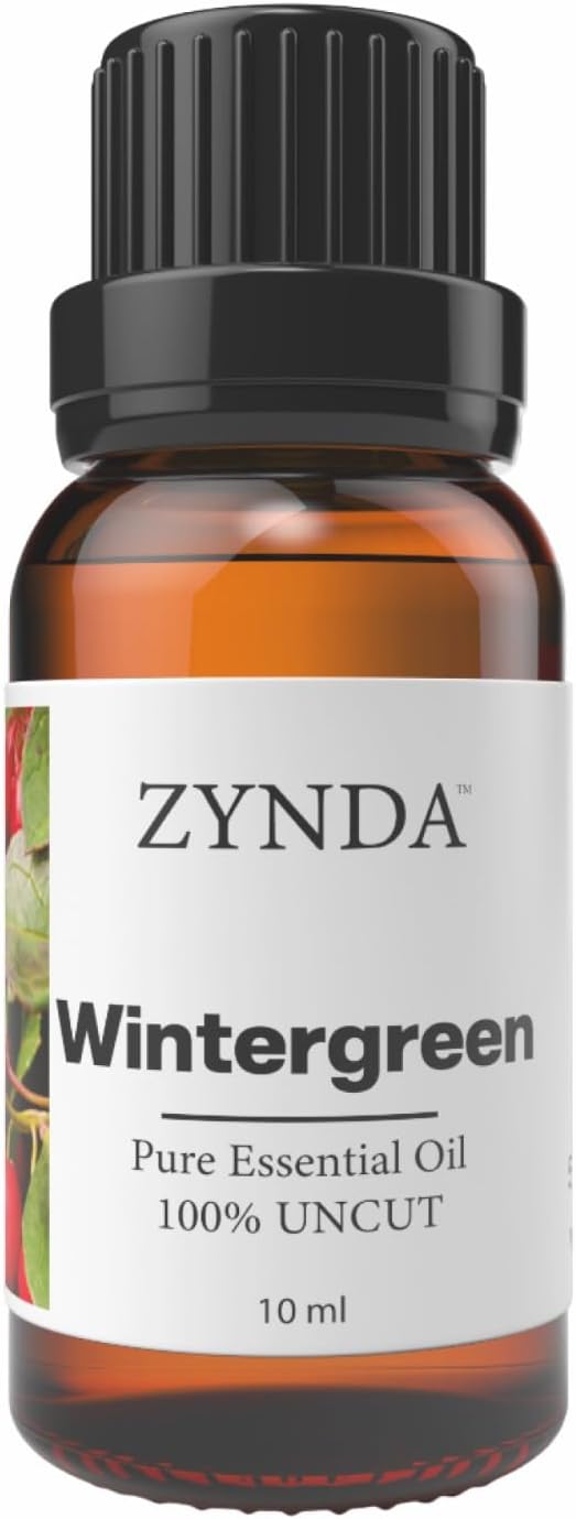 Wintergreen Essential Oil 100% Pure & Natural – Uncut Premium Grade Wintergreen Oil for Aromatherapy, Massage, Diffuser, and Skincare – Refreshing Minty Cool Essential Oils (10ml)