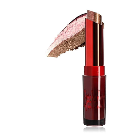 AMY'S DIARY Shimmer Rose Pink Bronze Gold Lipstick Long Lasting Metallic Lip Liner Shimmer for Women Makeup Double Colors Eyeshadow Stick Hydrating Highly Pigmented Coverage Non Stick Cup Lips Gloss