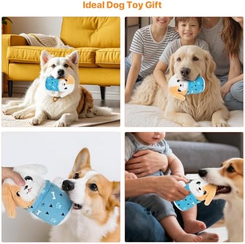 Easter Dog Toys with Squeaker for Large Breed Interactive Dog Chew Toys for Puppies Small and Large Dogs Puppy Squeaky Dog Training and Reduce Boredom (Cup Puppy