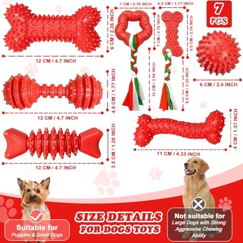 Puppy Toys - 7 Pack Puppies & Small Dogs Chew Toys for Teething,Relieves Teething Anxiety, Soft & Durable Interactive Toys, Not for Heavy Chewer