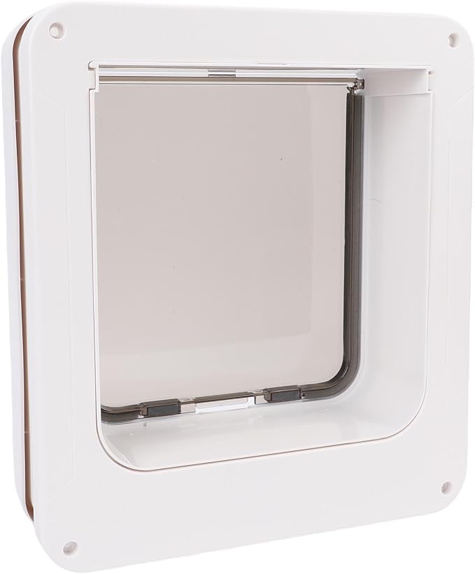 Pet Door for Smart Cats, Cat Flap with AutoSensing and Collar Activated Entry, Easy Installation for Pet Owners