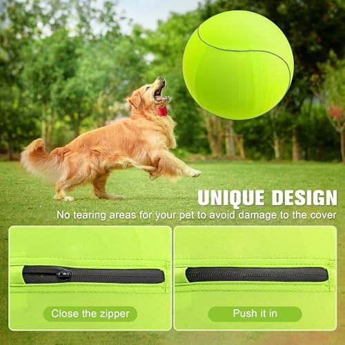 ANC POP 25" Herding Ball for Dogs & Horses with Green Nylon Cover, for Australian Shepherd Training Toy, for Medium & Large Pets Outdoor Play & Exercise
