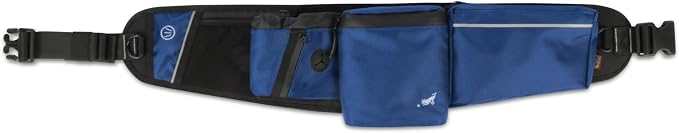 P.L.A.Y. Explorer Pack All-in-One Dog Walking Belt Bag with Zipper Pockets, Water Bottle Holder, Treat Pouch, Poop Bag Dispenser, Ball Pouch - Attaches to Leash for Hands-free Walking (Waterfall)