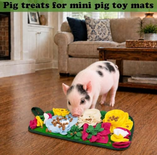 Pig Foraging Mat for Mini Pigs, Pig Toys for Mini Pigs with Snuffle Feeding Pad and Chewable Enrichment Features, Interactive Treat Seeking Activity Toy for Pet Pigs, Farm Pigs and Small Animals