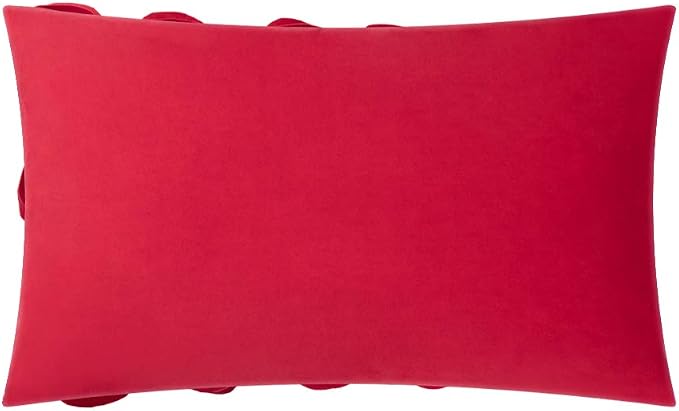KINGROSE Handmade 3D Flower Throw Pillow Cover Decorative Cushion Cover Soft Pillow Case Sham for Sofa Couch Bed Living Room Home 12 X 20 Inches Velvet Christmas Red | Handmade Floral Pillowcase, Soft Decorative Cushion Cover for Sofa Couch Bed Living ...