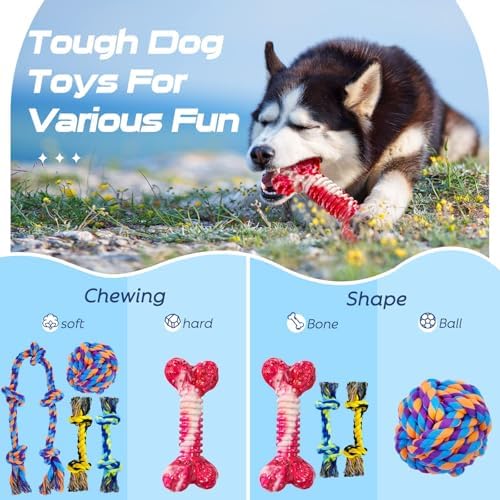 SHARLOVY Dog Chew Toys for Aggressive Chewers