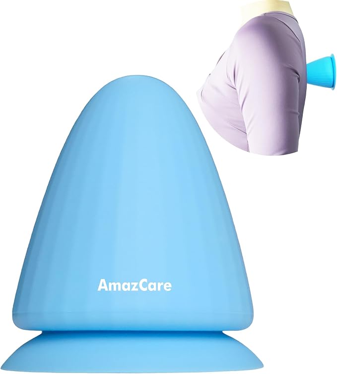 Trigger Point Massage Tool, Manual Massage Ball with Suction Cup for Muscle Knots Soreness Deep Tissue Myofascial Release Hip Flexor Iliacus Psoas Neck Shoulder Back Thigh Foot. (Blue)