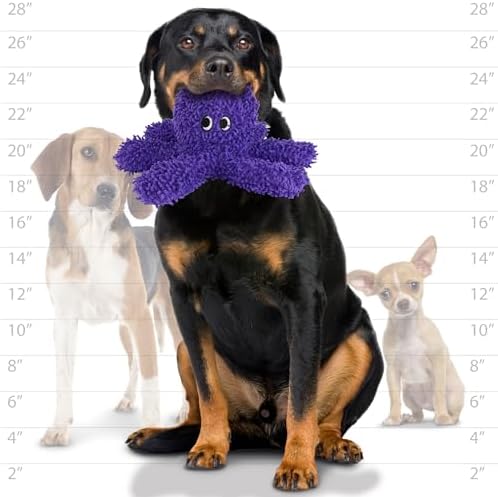 MIGHTY Tuffy Microfiber Medium Ball Octopus Dog Toy