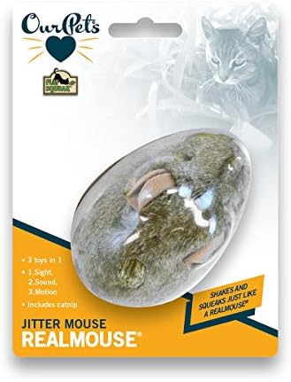 Our Pets Play-N-Squeak Jitter Mouse Interactive Cat Toy