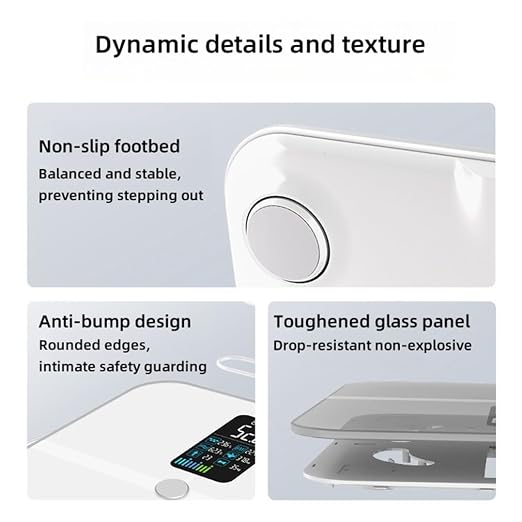 Digital Smart Bathroom Scale for Body Weight, Body Composition Monitor Health Analyzer, 8 Dual-Frequency Electrodes Smart Bathroom Digital Weighing Machine