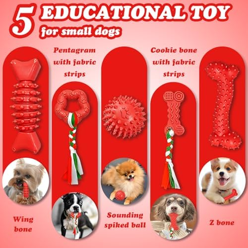 Puppy Toys - 7 Pack Puppies & Small Dogs Chew Toys for Teething,Relieves Teething Anxiety, Soft & Durable Interactive Toys, Not for Heavy Chewer