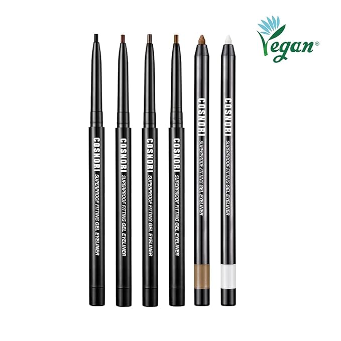 COSNORI Super Proof Fitting Gel Eyeliner 03 Walnut Brown - Smudge-Proof, Longwear Eyeliner Pencil, Soft Drawing 2mm Ultra-Slim Pencil, Waterproof, 0.004oz (0.13g)