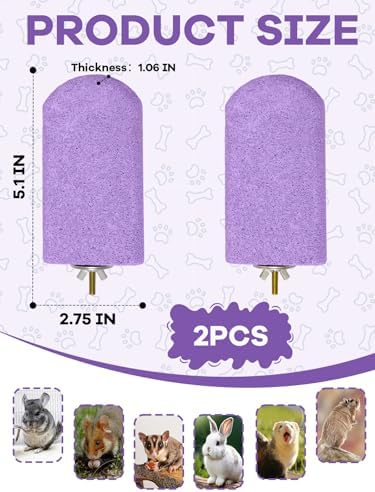 Chinchilla Lava Ledges Rat Climbing Platform 2 Pack Pumice Ledge Shelf Pet Chewing Grinding Toys Small Animals Cage Accessories for Totoro Squirrel Guinea Pig Hamster Purple