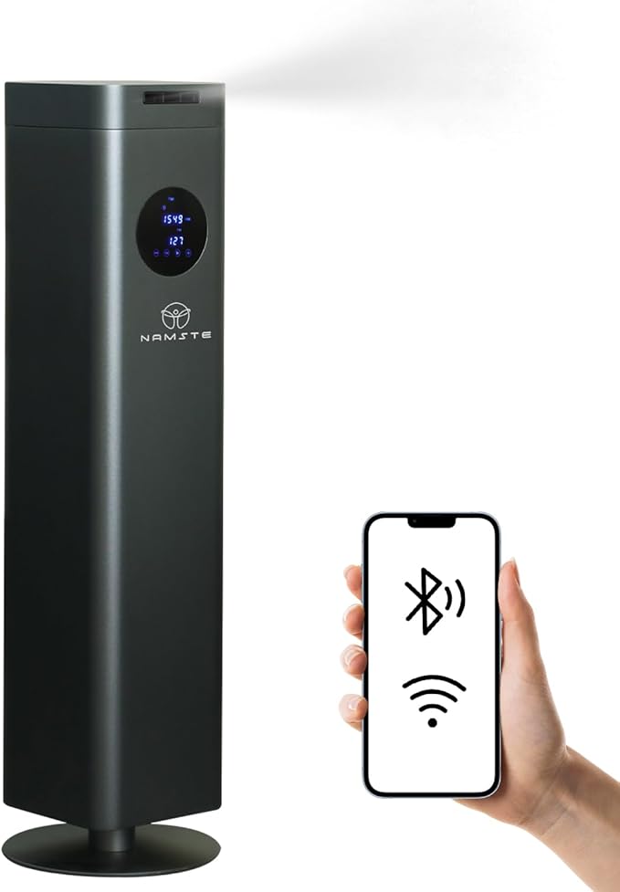 Waterless Diffuser 1500ml - Large 25in Essential Oil Diffuser - 4500 Sq. Ft Coverage, WiFi & APP & Touch Control, Hotel Collection Diffusers for Whole House,Office,Mall (Titanium Gray)