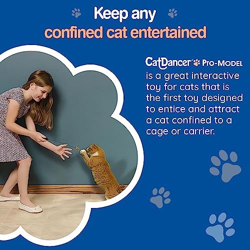 Cat Dancer Products Pro-Model Cat Toy with Cage Clip, Interactive Cat Toy for Cat Confined in Carrier