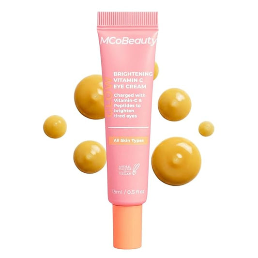 MCoBeauty - Glow Brightening Vitamin C Eye Cream - Hydrating, Radiance-Boosting Eye Moisturiser - Contains Ascorbic Acid - Vegan, Cruelty Free Skin Care