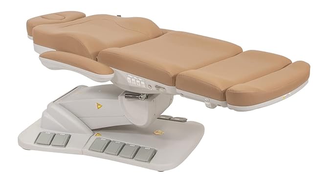 Silver Fox - Facial Chair for Esthetician, Electric Spa Treatment Chair with 4 Motors, Professional Beauty Bed, Adjustable Salon Treatment Table with 240° Rotation - 2246EB, Sand
