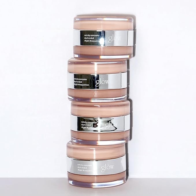 glow not dry concealer #light #rosysalmon | covers under-eye circles & blemishes | full-coverage | dual-color&use | melt-in texture | 0.4 oz | beige
