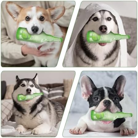 Water Bottle Dog Toy,Dog Toys for Aggressive Chewers,Water Bottle with Tennis Ball,Suitable for Small and Medium Pets to Exercise Outdoors(Green)