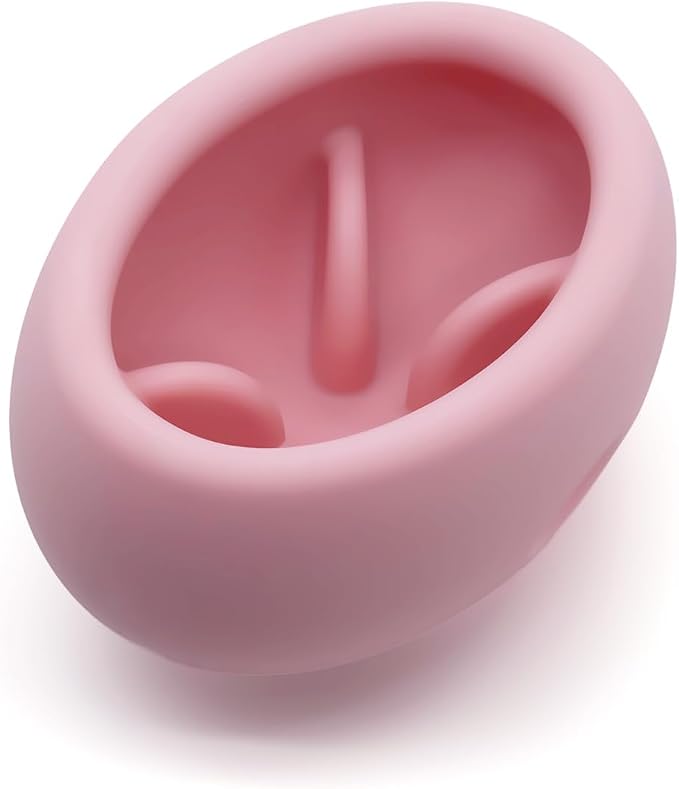 2-in-1 Dog Enrichment Toy & Slow Feeder - Interactive Freeze Licking Bowl and Treat Dispenser for Dogs, Relieves Boredom and Anxiety (5.3" x 3.75" x 2.95", Pink)