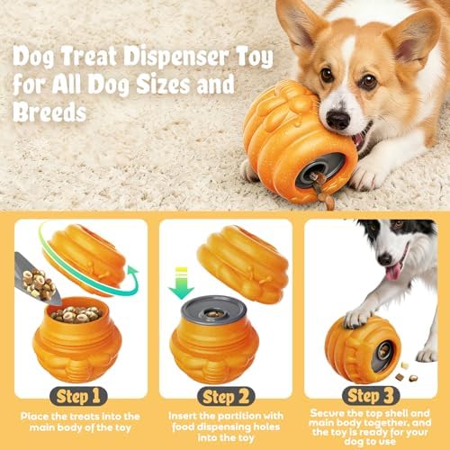 Dog Enrichment Toy for Aggressive Chewers for Boredom, Orange