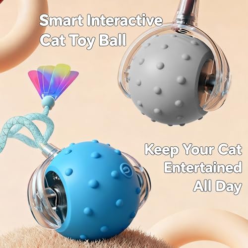 Interactive Cat Toys for Indoor Cats,3-Tails,Automatic Moving Kitten Toys