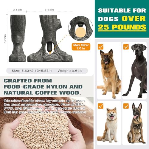 Sedioso Bully Stick Holder for Dogs, Dog Frozen Toy, Though Dog Toys for Aggressive Chewer, Sturdy Dogs Chew Holder Safety Device to Prevent Choking, BPA-Free, Long-Lasting -Fits Various Bully Sticks