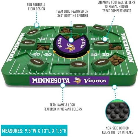 Pets First NFL Minnesota Vikings Large Puzzle Toy - New Size, Interactive Dog Treat & Slow Feeding Puzzle