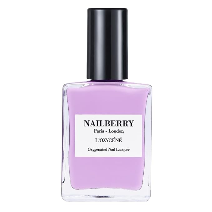 Nailberry L'Oxygéné Oxygenated Nail Lacquer | Lavender Fields | Pop Pastel Purple Opaque Polish | UV Protected Long-Wear Nail Polish | 12-Free | Vegan | Certified Halal | Cruelty & Gluten Free | 15 ml