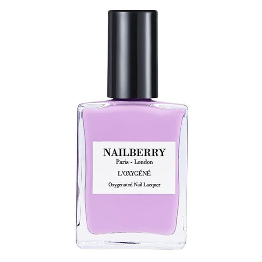 Nailberry L'Oxygéné Oxygenated Nail Lacquer | Lavender Fields | Pop Pastel Purple Opaque Polish | UV Protected Long-Wear Nail Polish | 12-Free | Vegan | Certified Halal | Cruelty & Gluten Free | 15 ml